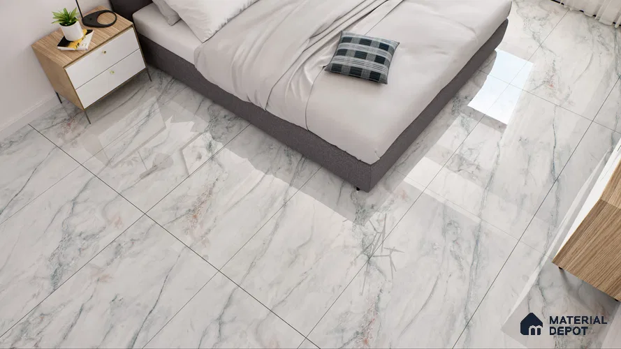Endless Wall & Floor Vitrified Tile Hoary White 4 ft x 2 ft | TL 01081 High Gloss Finish - 9 mm | Suitable for Living Room, Bedroom