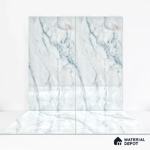 Endless Wall & Floor Vitrified Tile Hoary White 4 ft x 2 ft | TL 01081 High Gloss Finish - 9 mm | Suitable for Living Room, Bedroom (Sample)
