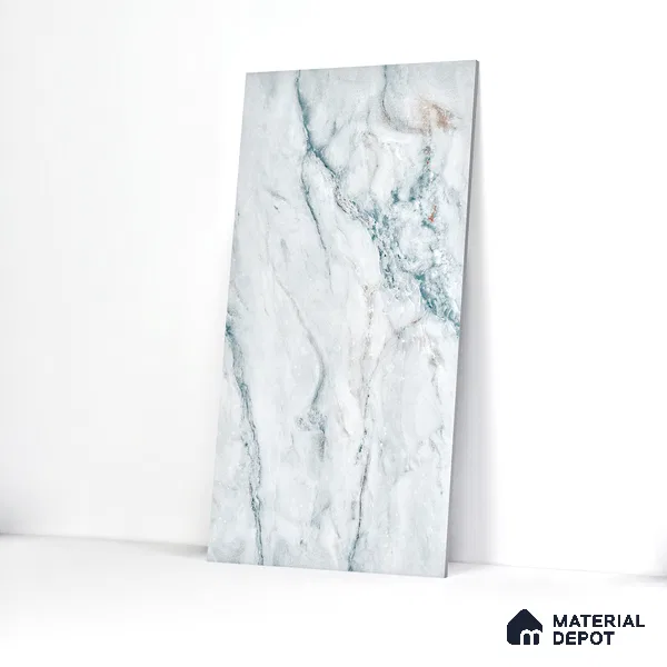 Endless Wall & Floor Vitrified Tile Hoary White 4 ft x 2 ft | TL 01081 High Gloss Finish - 9 mm | Suitable for Living Room, Bedroom (Sample)