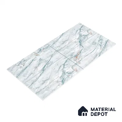 Endless Wall & Floor Vitrified Tile Hoary White 4 ft x 2 ft | TL 01081 High Gloss Finish - 9 mm | Suitable for Living Room, Bedroom (Sample)