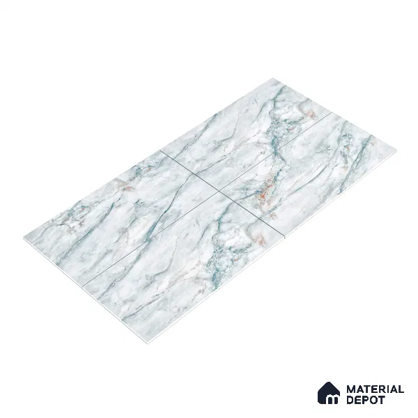 Endless Wall & Floor Vitrified Tile Hoary White 4 ft x 2 ft | TL 01081 High Gloss Finish - 9 mm | Suitable for Living Room, Bedroom (Sample)
