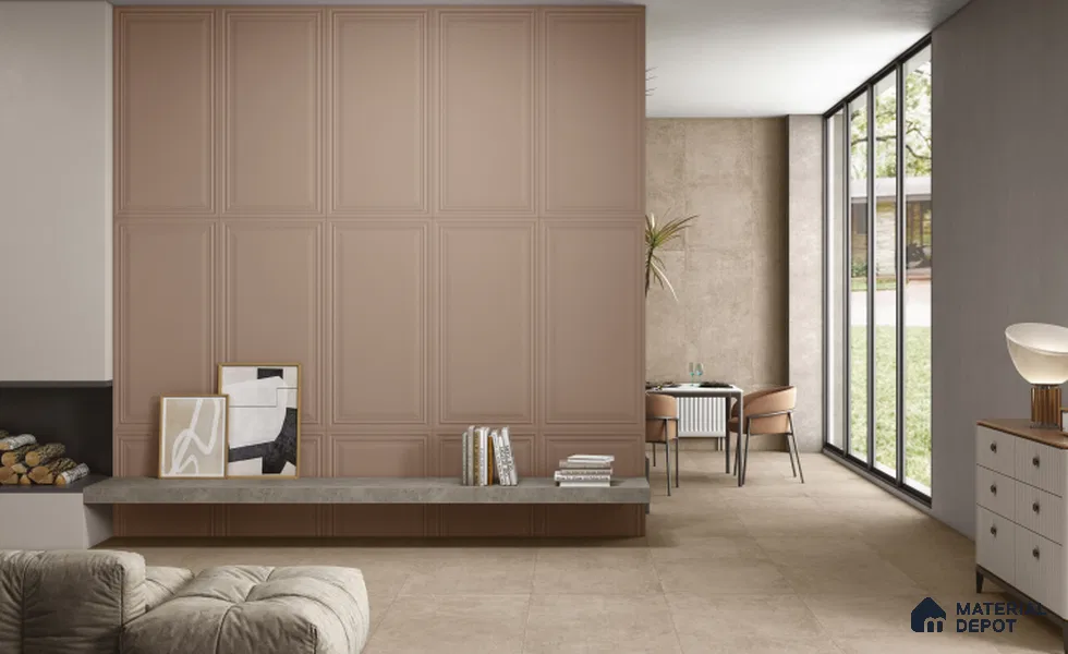 Punch Wall TL 07705 I Mushroom 4 ft x 2 ft Vitrified Full Body Digital Matte Finish - 9 mm | Suitable for Bathroom, Accent/Feature Wall, Dining Area