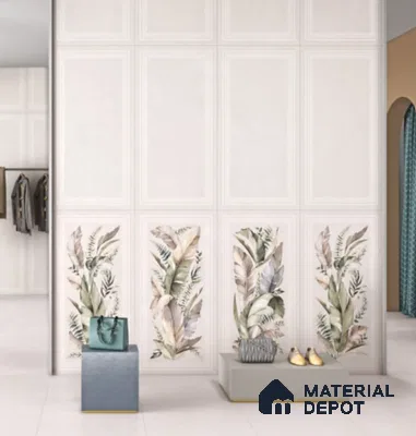 Floral Wall TL 12843  Canyon Dawn Frame Flora 4 ft x 2 ft Vitrified Full Body Digital Matte Finish Tile - 9 mm | Random Design 4 | Suitable for Bathroom, Accent/Feature Wall, Dining Area