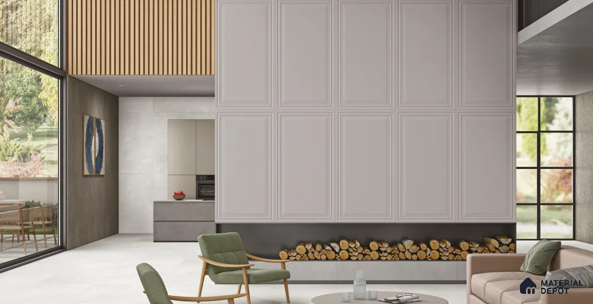Punch Wall TL 07705 G Cement 4 ft x 2 ft Vitrified Full Body Digital Matte Finish - 9 mm | Suitable for Bathroom, Accent/Feature Wall, Dining Area