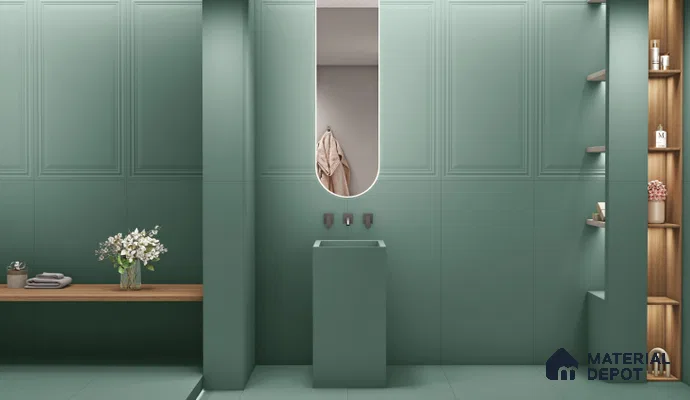 Punch Wall TL 07705 L Leaf 4 ft x 2 ft Vitrified Full Body Digital Matte Finish - 9 mm | Suitable for Bathroom, Accent/Feature Wall, Dining Area