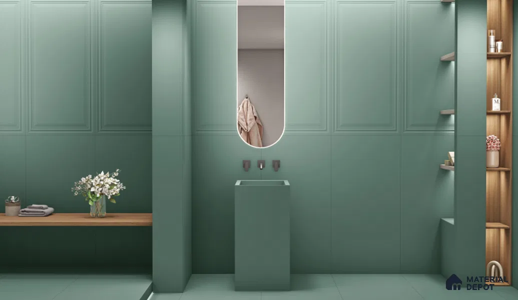 Punch Wall TL 07705 L Leaf 4 ft x 2 ft Vitrified Full Body Digital Matte Finish - 9 mm | Suitable for Bathroom, Accent/Feature Wall, Dining Area