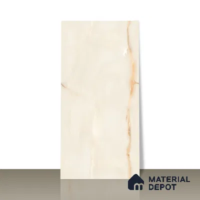 Marble Wall & Floor Vitrified Tile Oyster Beige 4 ft x 2 ft | TL 01077 Glossy Finish - 9 mm | Suitable for Living Room, Bedroom