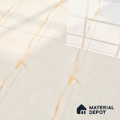 Marble Wall & Floor Vitrified Tile Oyster Beige 4 ft x 2 ft | TL 01077 Glossy Finish - 9 mm | Suitable for Living Room, Bedroom