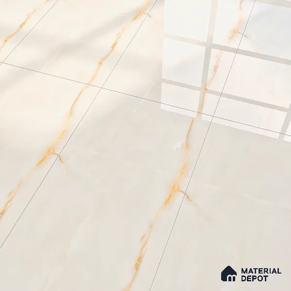 Marble Wall & Floor Vitrified Tile Oyster Beige 4 ft x 2 ft | TL 01077 Glossy Finish - 9 mm | Suitable for Living Room, Bedroom