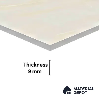 Marble Wall & Floor Vitrified Tile Oyster Beige 4 ft x 2 ft | TL 01077 Glossy Finish - 9 mm | Suitable for Living Room, Bedroom