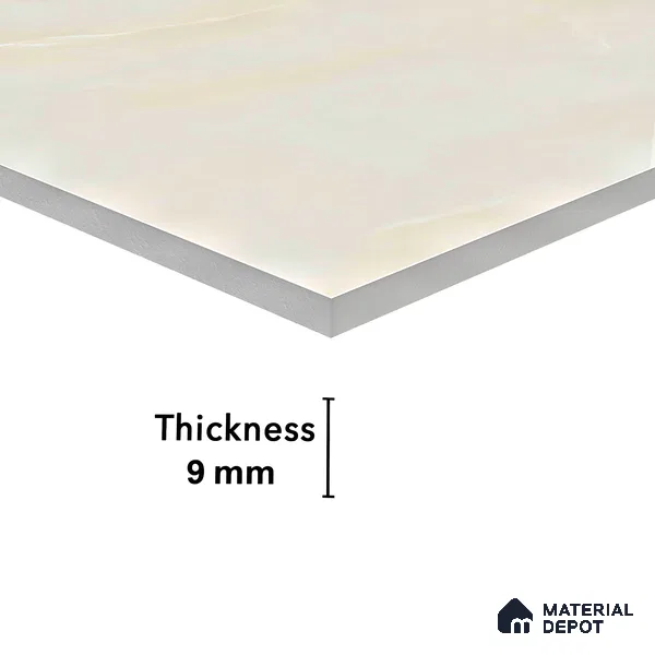 Marble Wall & Floor Vitrified Tile Oyster Beige 4 ft x 2 ft | TL 01077 Glossy Finish - 9 mm | Suitable for Living Room, Bedroom
