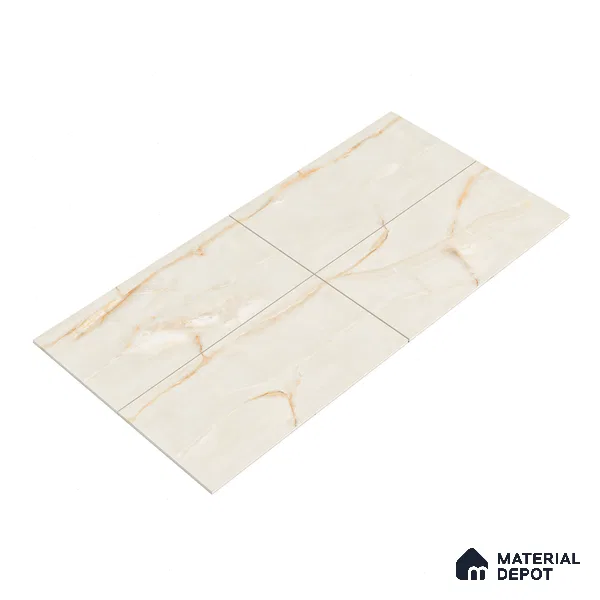 Marble Wall & Floor Vitrified Tile Oyster Beige 4 ft x 2 ft | TL 01077 Glossy Finish - 9 mm | Suitable for Living Room, Bedroom