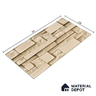 Elevation Wall Tile TL 00065 A Latte Beige 2 ft x 1 ft Punch Matte Finish Vitrified Tile - 9 mm | Suitable For Feature Wall, Boundary Wall, Balcony, Outdoor (Sample)