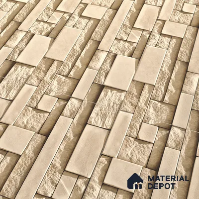 Elevation Wall Tile TL 00065 A Latte Beige 2 ft x 1 ft Punch Matte Finish Vitrified Tile - 9 mm | Suitable For Feature Wall, Boundary Wall, Balcony, Outdoor (Sample)