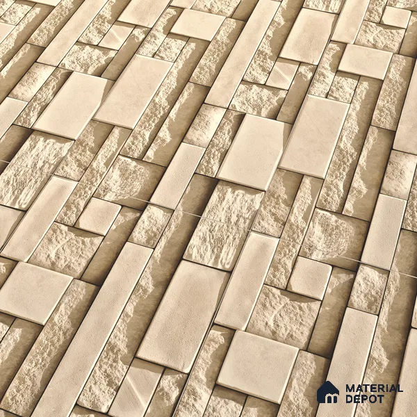 Elevation Wall Tile TL 00065 A Latte Beige 2 ft x 1 ft Punch Matte Finish Vitrified Tile - 9 mm | Suitable For Feature Wall, Boundary Wall, Balcony, Outdoor (Sample)