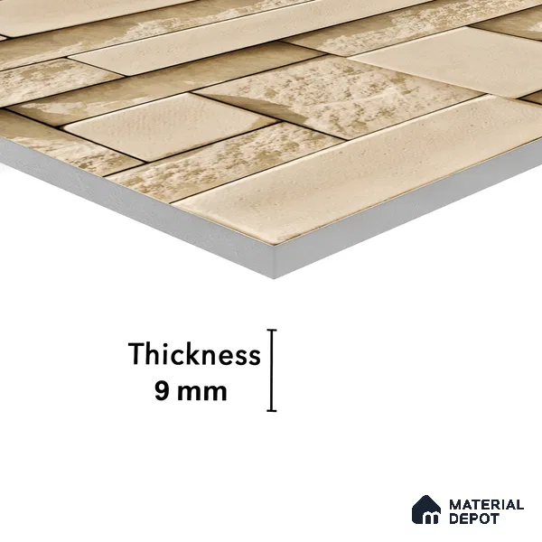 Elevation Wall Tile TL 00065 A Latte Beige 2 ft x 1 ft Punch Matte Finish Vitrified Tile - 9 mm | Suitable For Feature Wall, Boundary Wall, Balcony, Outdoor (Sample)
