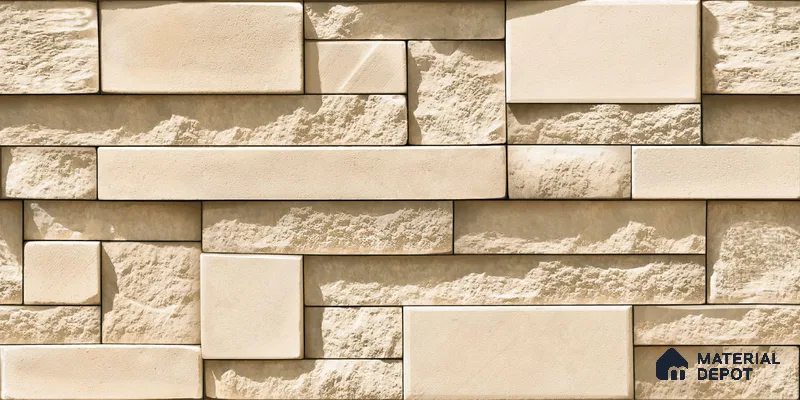 Elevation Wall Tile TL 00065 A Latte Beige 2 ft x 1 ft Punch Matte Finish Vitrified Tile - 9 mm | Suitable For Feature Wall, Boundary Wall, Balcony, Outdoor (Sample)