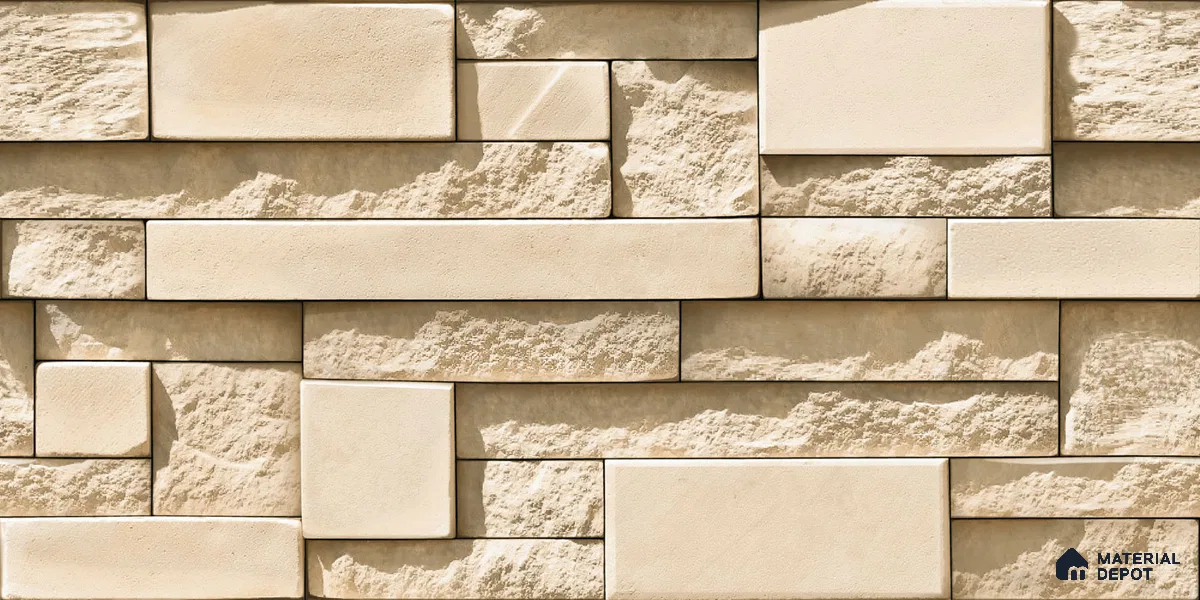 Elevation Wall Tile TL 00065 A Latte Beige 2 ft x 1 ft Punch Matte Finish Vitrified Tile - 9 mm | Suitable For Feature Wall, Boundary Wall, Balcony, Outdoor (Sample)