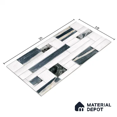 Elevation Wall Tile TL 00065 B Snowy White 2 ft x 1 ft Punch Matte Finish Vitrified Tile - 9 mm | Ideal For Modern Facades, Outdoor Cladding, Feature Wall (Sample)