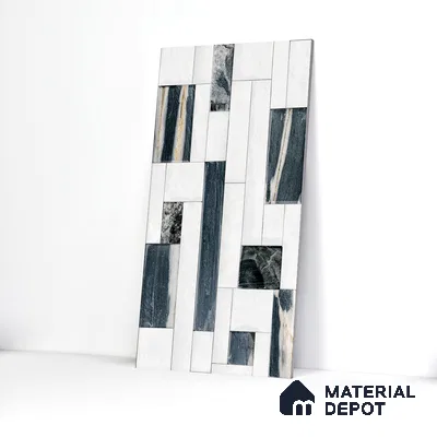 Elevation Wall Tile TL 00065 B Snowy White 2 ft x 1 ft Punch Matte Finish Vitrified Tile - 9 mm | Ideal For Modern Facades, Outdoor Cladding, Feature Wall (Sample)
