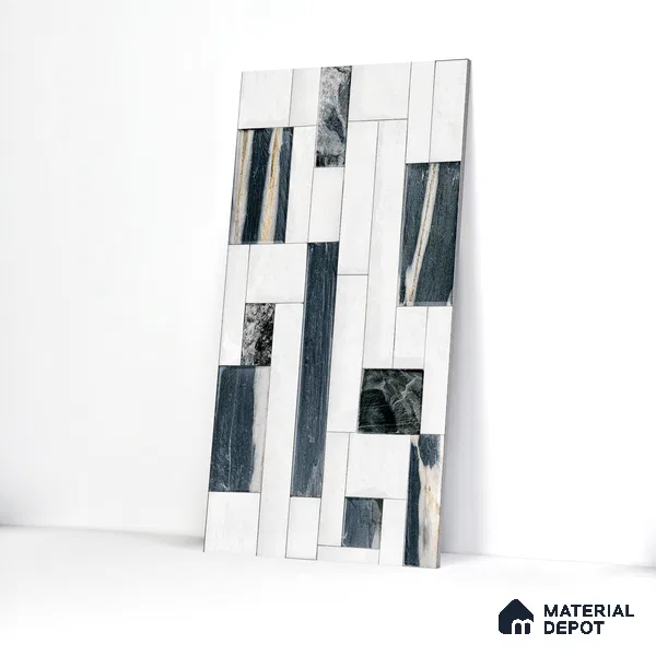 Elevation Wall Tile TL 00065 B Snowy White 2 ft x 1 ft Punch Matte Finish Vitrified Tile - 9 mm | Ideal For Modern Facades, Outdoor Cladding, Feature Wall (Sample)