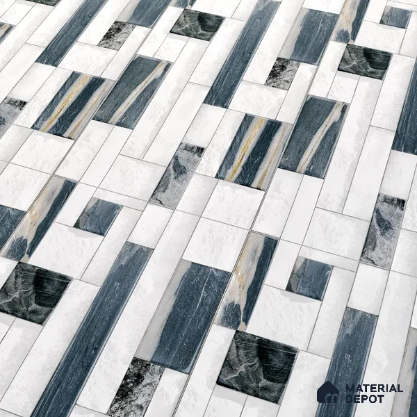 Elevation Wall Tile TL 00065 B Snowy White 2 ft x 1 ft Punch Matte Finish Vitrified Tile - 9 mm | Ideal For Modern Facades, Outdoor Cladding, Feature Wall (Sample)