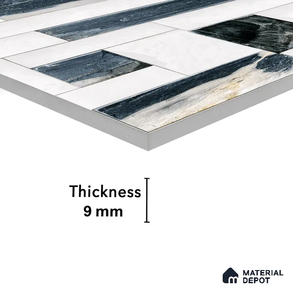 Elevation Wall Tile TL 00065 B Snowy White 2 ft x 1 ft Punch Matte Finish Vitrified Tile - 9 mm | Ideal For Modern Facades, Outdoor Cladding, Feature Wall (Sample)