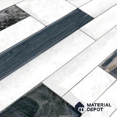 Elevation Wall Tile TL 00065 B Snowy White 2 ft x 1 ft Punch Matte Finish Vitrified Tile - 9 mm | Ideal For Modern Facades, Outdoor Cladding, Feature Wall (Sample)