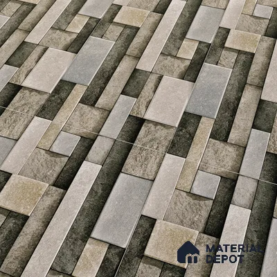 Elevation Wall Tile TL 00065 C Grey 2 ft x 1 ft Punch Matte Finish Vitrified Tile - 9 mm | Suitable For Feature Wall, Boundary Wall, Balcony, Outdoor