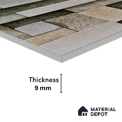 Elevation Wall Tile TL 00065 C Grey 2 ft x 1 ft Punch Matte Finish Vitrified Tile - 9 mm | Suitable For Feature Wall, Boundary Wall, Balcony, Outdoor