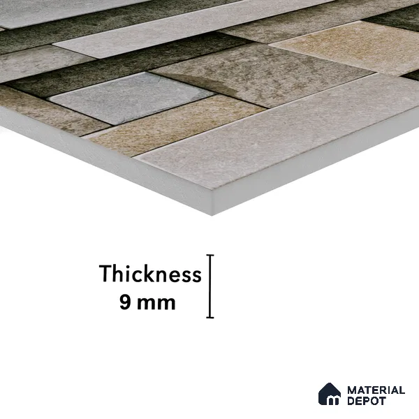 Elevation Wall Tile TL 00065 C Grey 2 ft x 1 ft Punch Matte Finish Vitrified Tile - 9 mm | Suitable For Feature Wall, Boundary Wall, Balcony, Outdoor
