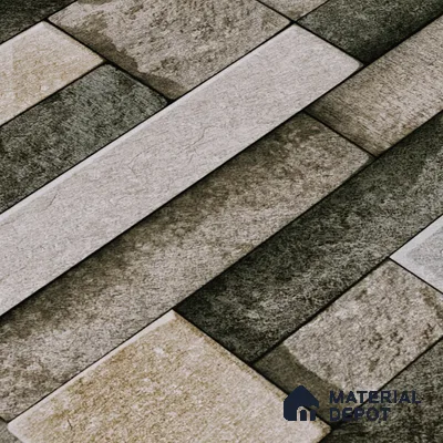 Elevation Wall Tile TL 00065 C Grey 2 ft x 1 ft Punch Matte Finish Vitrified Tile - 9 mm | Suitable For Feature Wall, Boundary Wall, Balcony, Outdoor