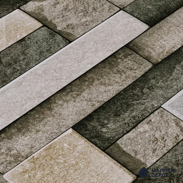 Elevation Wall Tile TL 00065 C Grey 2 ft x 1 ft Punch Matte Finish Vitrified Tile - 9 mm | Suitable For Feature Wall, Boundary Wall, Balcony, Outdoor