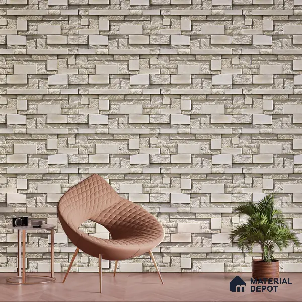 Elevation Wall Tile TL 00065 D Caramel Beige 2 ft x 1 ft Punch Matte Finish Vitrified Tile - 9 mm | Suitable For Feature Wall, Boundary Wall, Balcony, Outdoor