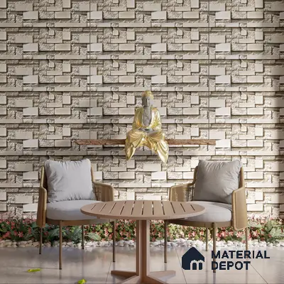 Elevation Wall Tile TL 00065 D Caramel Beige 2 ft x 1 ft Punch Matte Finish Vitrified Tile - 9 mm | Suitable For Feature Wall, Boundary Wall, Balcony, Outdoor