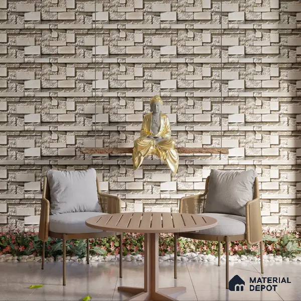 Elevation Wall Tile TL 00065 D Caramel Beige 2 ft x 1 ft Punch Matte Finish Vitrified Tile - 9 mm | Suitable For Feature Wall, Boundary Wall, Balcony, Outdoor