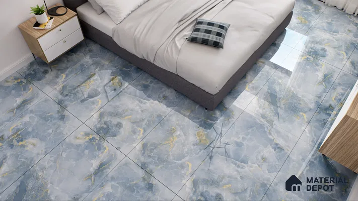 Endless Wall & Floor Vitrified Tile Lipica Blue 4 ft x 2 ft | TL 03604 High Gloss Finish - 9 mm | Suitable for Living Room, Bedroom