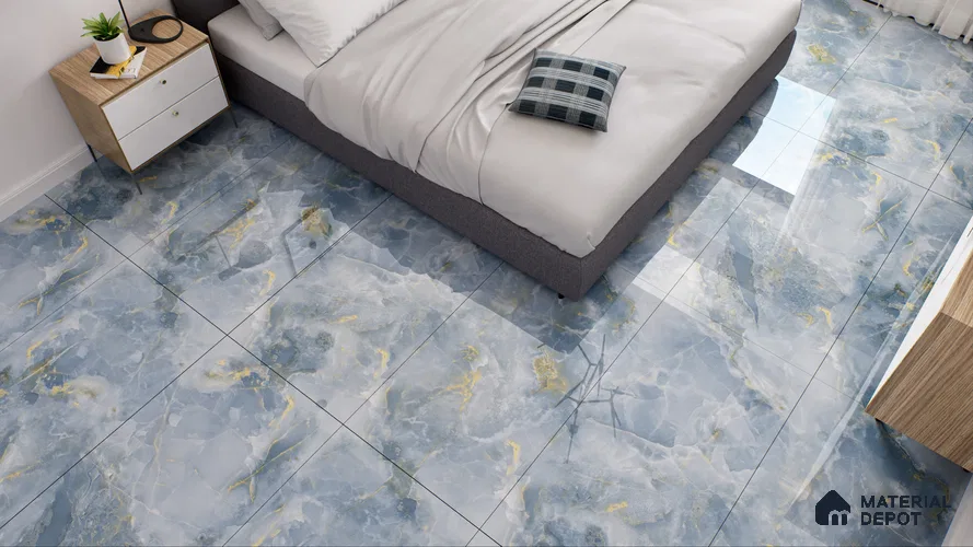 Endless Wall & Floor Vitrified Tile Lipica Blue 4 ft x 2 ft | TL 03604 High Gloss Finish - 9 mm | Suitable for Living Room, Bedroom