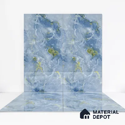 Endless Wall & Floor Vitrified Tile Lipica Blue 4 ft x 2 ft | TL 03604 High Gloss Finish - 9 mm | Suitable for Living Room, Bedroom