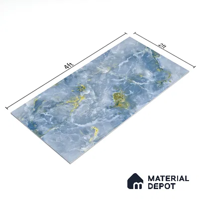 Endless Wall & Floor Vitrified Tile Lipica Blue 4 ft x 2 ft | TL 03604 High Gloss Finish - 9 mm | Suitable for Living Room, Bedroom