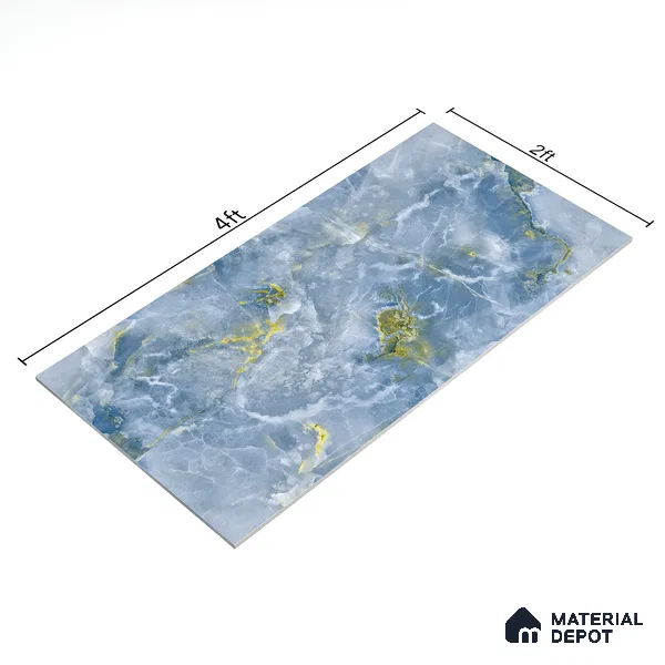 Endless Wall & Floor Vitrified Tile Lipica Blue 4 ft x 2 ft | TL 03604 High Gloss Finish - 9 mm | Suitable for Living Room, Bedroom