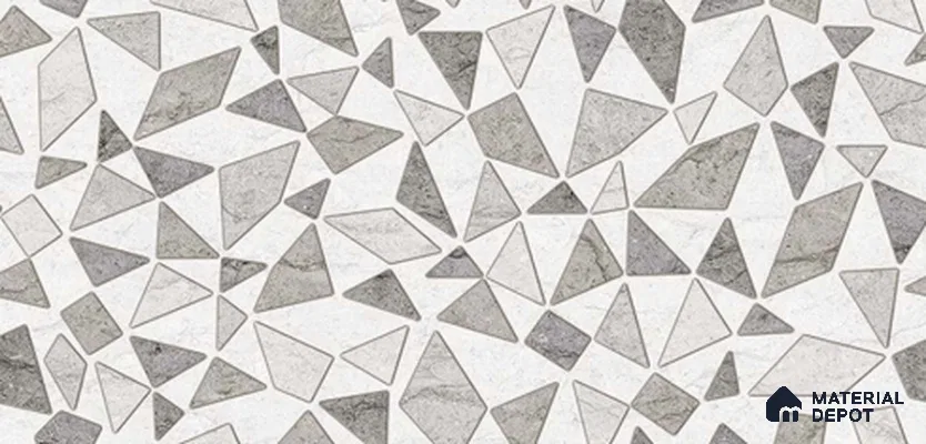 TL 02458 B Crystal White & Grey Highlighter 2 ft x 1 ft Glossy Finish Ceramic Wall Tile - 6 mm (Sample)