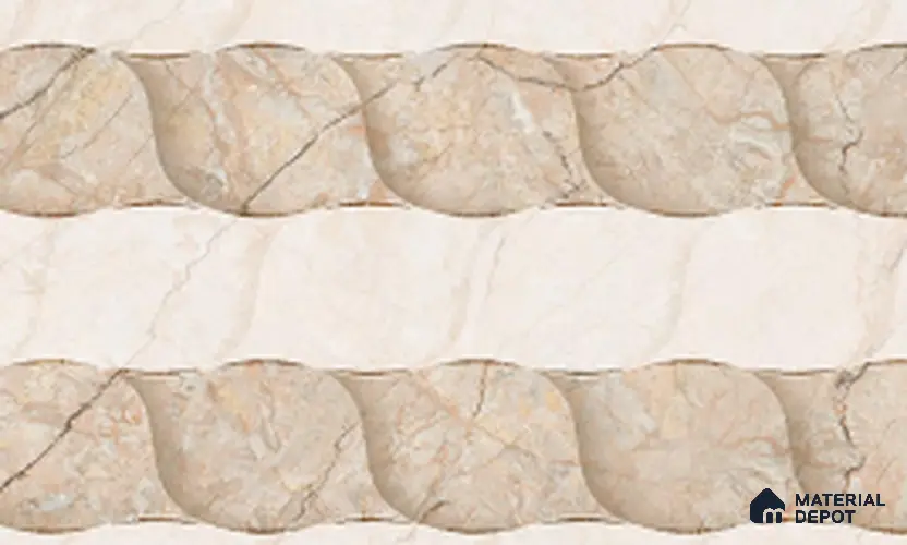 TL 02452 B Toffee Beige Highlighter 18 x 12 inch Glossy Finish Ceramic Wall Tile - 6 mm