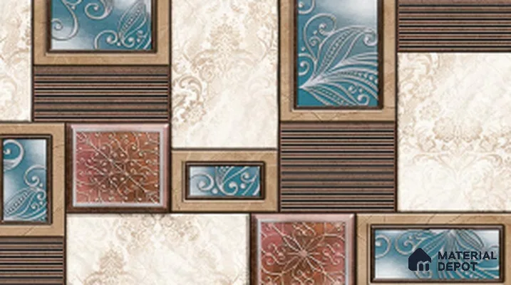 TL 02447 B Earth Brown Highlighter 18 x 12 inch Glossy Finish Ceramic Wall Tile - 6 mm