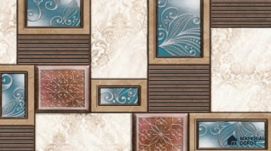 TL 02447 B Earth Brown Highlighter 18 x 12 inch Glossy Finish Ceramic Wall Tile - 6 mm