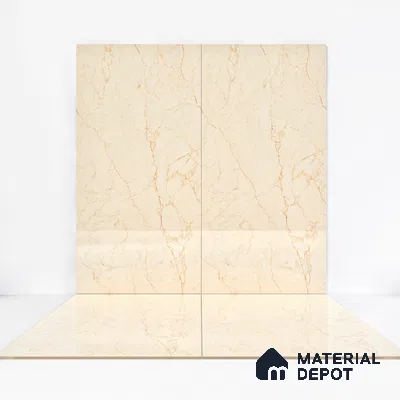 Endless Floor & Wall Tile TL 02151 Buff Beige 1600 x 800 mm Glossy Finish Vitrified Tile - 9 mm | Suitable For Living Room, Bedroom (Sample)