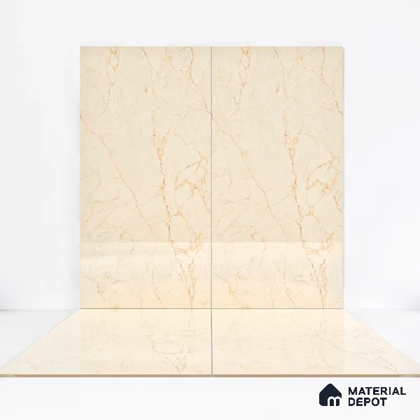 Endless Floor & Wall Tile TL 02151 Buff Beige 1600 x 800 mm Glossy Finish Vitrified Tile - 9 mm | Suitable For Living Room, Bedroom (Sample)