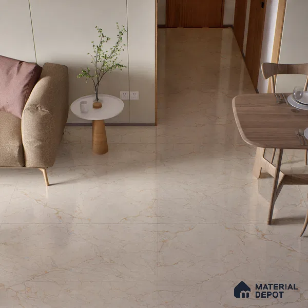 Endless Floor & Wall Tile TL 02151 Buff Beige 1600 x 800 mm Glossy Finish Vitrified Tile - 9 mm | Suitable For Living Room, Bedroom (Sample)