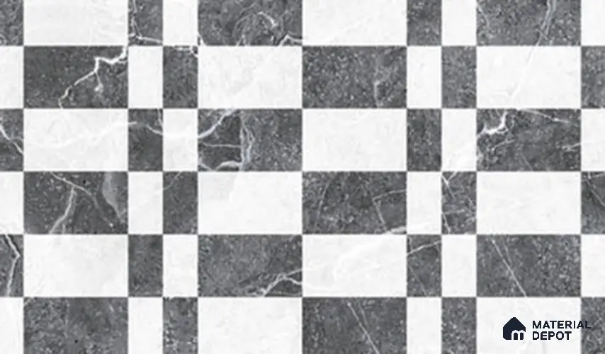 TL 02408 B Black Highlighter 18 x 12 inch Glossy Finish Ceramic Wall Tile - 6 mm