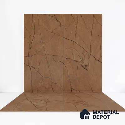 Carving Wall & Floor Tile Marrone Brown | TL 01070 | 4 ft x 2 ft Size | Matte Finish Vitrified Tile - 9 mm Thick | Suitable For Living Room, Bedroom, Bathroom